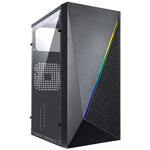Gabinete Gamer Vinik Murk Preto Lateral em Acrílico GGMACBK