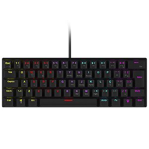 Teclado Mecânico Vinik Anihi 60% Black Switch Blue LED Rainbow ANIHIBKBL