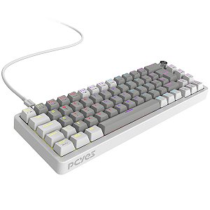 Teclado Mecânico PCYes Mecka 65% White Ghost Switch Red LED Rainbow TPMKWGRD