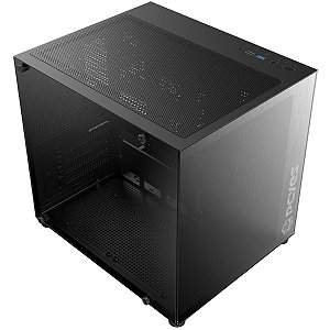 Gabinete Gamer PCYes Forcefield Mini Black Vulcan Vidro Temperado GFFMNBV