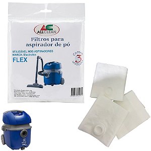 03 Sacos Descartável Aspirador De Pó Electrolux Flex 1400w