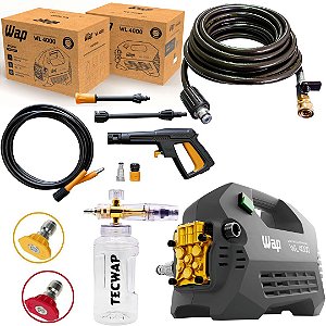 Kit Lavadora Wap WL 4000 220v + Kit Snow Foam com Registro e Bicos Engate Rápido