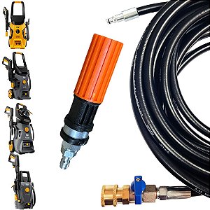 12 Metros Mangueira com Registro e Bico Variador Para Lavadoras Wap WL1820, 2600, 2610, 2660
