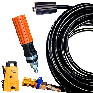6 Metros Mangueira Com Registro e Bico Variador Para Lavadoras Kala