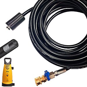 6 Metros Mangueira Trama de Aço Com Registro Engate Rápido Para Lavadoras Wap Premium