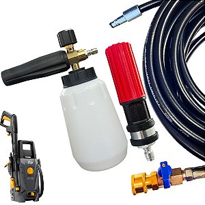 Mangueira Com Registro Engate Rápido + Bico Variador + Snow Foam Para Wap WL 1820