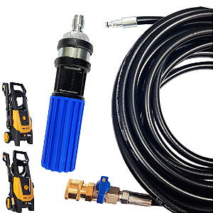 10 Metros Mangueira Com Registro e Bico Variador Para Lavadoras Wap Combate / Extreme