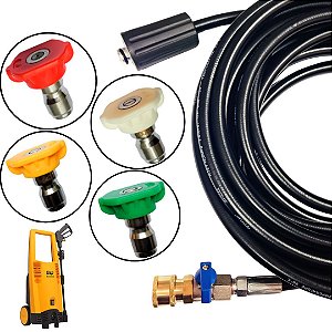 5 METROS MANGUEIRA TRAMA DE NYLON COM REGISTRO + 4 BICOS COLORIDOS PARA WAP EXCELLENT