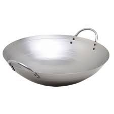 Frigideira Tipo Chinesa (Wok) em Ferro 37 cm com 2 alças