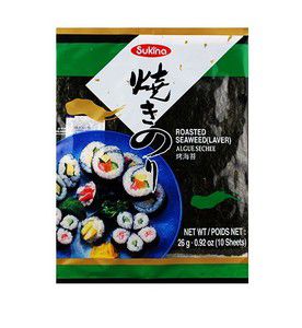 Nori - Alga Marinha para Sushi e Temaki com 10 folhas - Sukina
