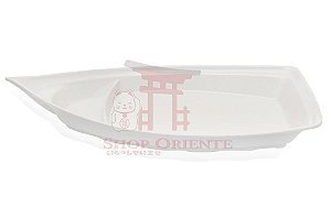 Barco Grande para Sushi e Sashimi Branco 41 cm