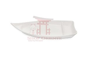 Barco Pequeno para Sushi e Sashimi 26 cm - Branco