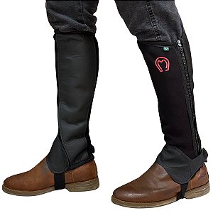 Perneira de Neoprene Reforçada Bordado Mangalarga - Preta
