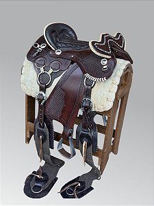 Arreio 3 Argolas Luxo Com Paralamas Real - Marrom