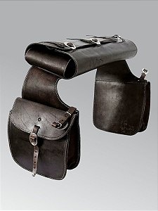 Alforge de Couro Com Porta Capas - Marrom