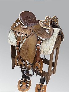 Arreio 3 Argolas Luxo Com Paralamas Real - Amarelo