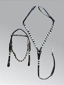 Cabeçada e Peitoral Chapinha Ref. 1003 Couro Legítimo