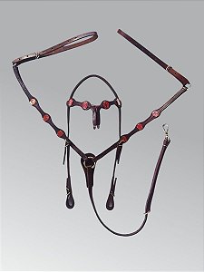 Cabeçada e Peitoral Mangalarga Ref. 1004 Couro Legítimo