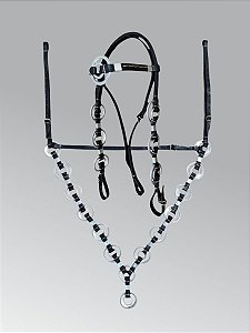 Cabeçada e Peitoral Argola Dupla Ref. 1007 Couro Legítimo