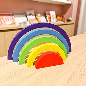 Arco-íris colorido de madeira 25cm