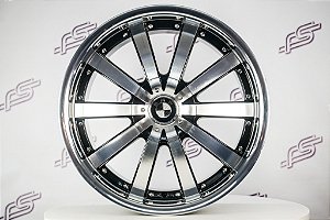 Jogo De Rodas Ace Alloy Executive Preto Diamantado Borda Polida 5x120 - 19x8,5