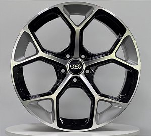 Roda Raw Audi RS5 Preta/Prata Diamantada Brilhante Aro 19x8 / 5 Furos (5x112)