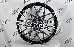 Jogo De Rodas Bmw M4 Preto Diamanatado 5x112 - 20x8,5 e 20x9,5