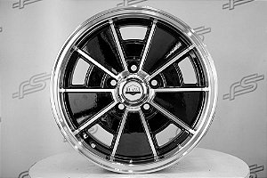 Roda BRM Preta Diamantada Aro 15 / 5 Furos (5x112) Kombi