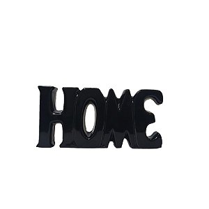 Palavra Decorativa De Cerâmica Home Black 18,5x3,5x9cm