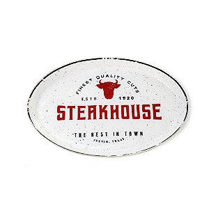 Travessa Oval em Vidro Steak House 34,5 X 24,5 CM