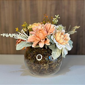 Vaso com Arranjo em Tons Neutros