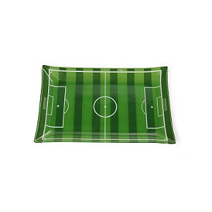 Travessa Rasa Vidro Campo De Futebol 23,5x15,5x1,5cm