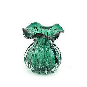 Vaso de Vidro Italy Verde Esmeralda