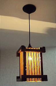 Lustre de teto luminária rústico japonês pendente telinha de bambu artesanal sala quarto hotel pousada