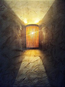 Luminária de parede arandela rustica telinha de bambu