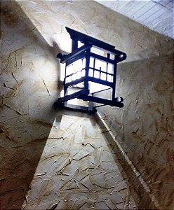 Arandela de parede de madeira luminaria oriental japones