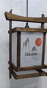 Lustre Luminária De Teto Japonês Oriental Sala Restaurante