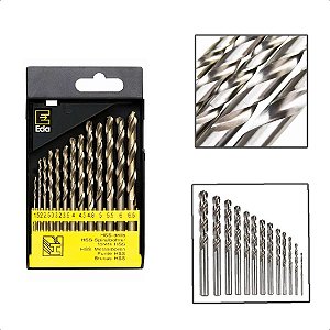 Jogo de Brocas 1.5 a 6.5mm Para Metais 13 Brocas Aço Carbono