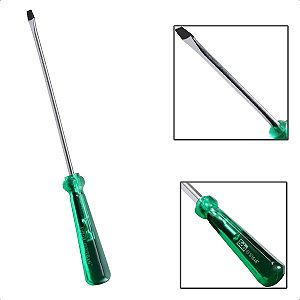 Chave de Fenda Transparente Verde 3/16 X 6 Imantada