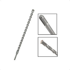 Broca SDS Plus 18x210 mm Aço Carbono Tungstênio Martelete