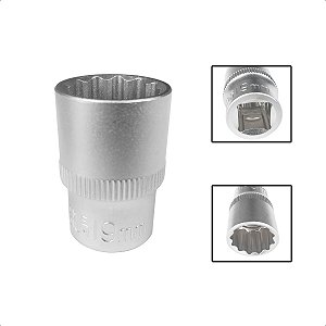 Soquete Estriado Encaixe 1/2 Pols CRV 19mm Aço Cromo Vanádio