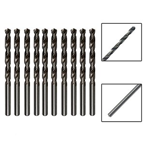 Kit 10 Brocas Paralelas De Aço Rápido HSS 5,0mm
