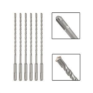 Jogo 6 Brocas SDS Plus 6X310 mm Aço Carbono Tungstênio