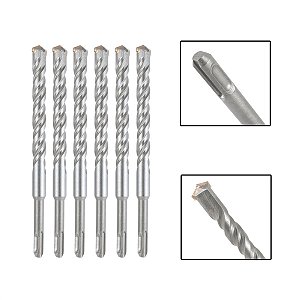 Jogo 6 Brocas SDS Plus 18x210 mm Aço Carbono Tungstênio