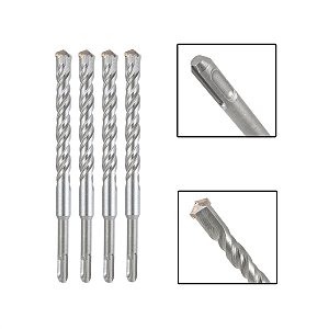 Jogo 4 Brocas SDS Plus 18x210 mm Aço Carbono Tungstênio