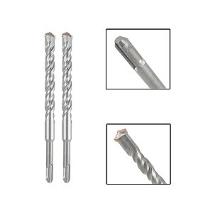 Jogo 2 Brocas SDS Plus 18x210 mm Aço Carbono Tungstênio