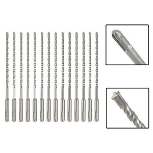 Jogo 14 Brocas SDS Plus 8x160 mm Aço Carbono Tungstênio