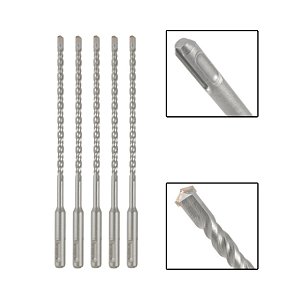 Jogo 5 Brocas SDS Plus 6X310 mm Aço Carbono Tungstênio