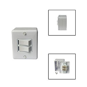 Interruptor Simples 2 Teclas 6A 250V Branco