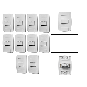 Kit 10 Conjuntos Interruptores Paralelo 10A 250V